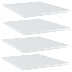 Shelf Set of 4 High gloss white Engineered Wood