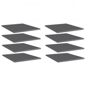 Shelf Set of 8 High gloss grey Engineered wood Simplist...