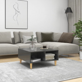 Coffee Table High gloss grey Engineered wood Compact Co...