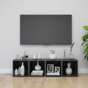 TV Cabinet Set of 4 High gloss grey Engineered wood 14....