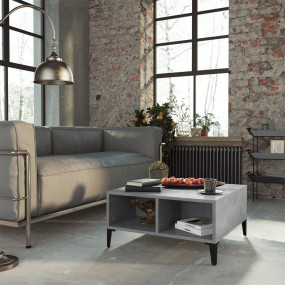 Coffee Table Concrete Grey Engineered Wood, Metal Mediu...