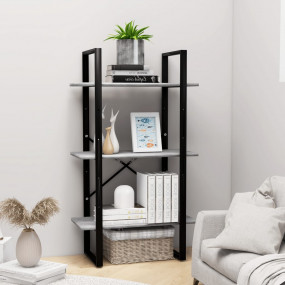 Storage Shelf Concrete Grey Metal, Engineered Wood