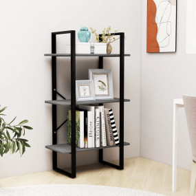 Storage Shelf Grey Solid pine wood, metal Medium Storag...