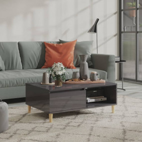 Coffee Table High gloss grey Engineered wood 35.4 x 23....