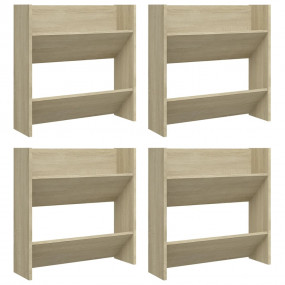 Wall Shoe Cabinet Set of 4 Sonoma oak Engineered wood