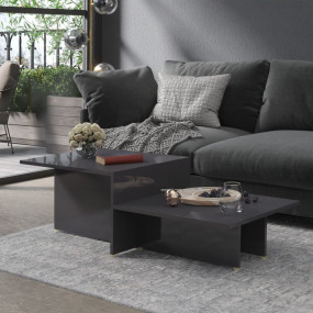 Coffee Table High gloss grey Particle Board Medium Coff...
