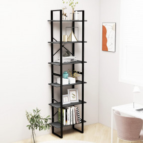 Storage Shelf Grey Solid pine wood, Metal Extra Tall