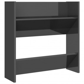 Wall Shoe Cabinet High gloss gray Engineered wood Shoe ...