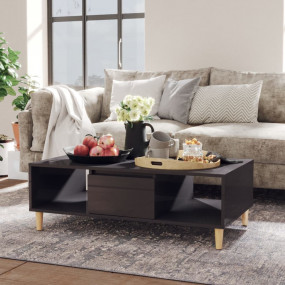 Coffee Table High gloss grey Engineered wood, solid euc...