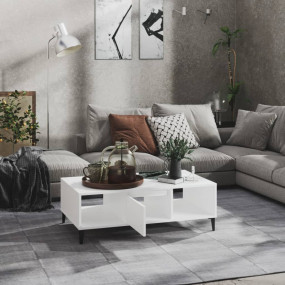 Coffee Table White Engineered wood, metal Standard Coff...