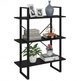 Book Cabinet Black Engineered wood and metal Medium Boo...