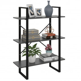 Book Cabinet Grey Engineered wood and metal Medium Book...