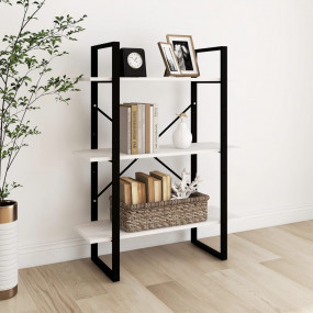 Book Cabinet White Solid pine wood 31.5 x 11.8 x 41.3 i...