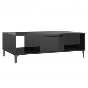 Coffee Table High gloss black Engineered wood and metal...