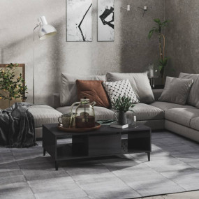 Coffee Table High gloss grey Engineered wood, metal Med...
