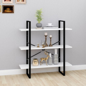 Book Cabinet White Engineered wood, metal frame