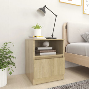 Bed Cabinet Sonoma oak Engineered wood 15.7 x 15.7 x 19...