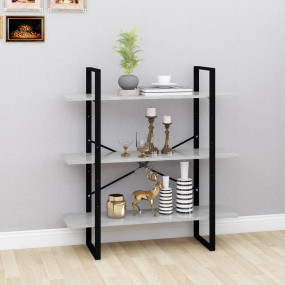 Book Cabinet Concrete Grey Engineered Wood Medium Book ...