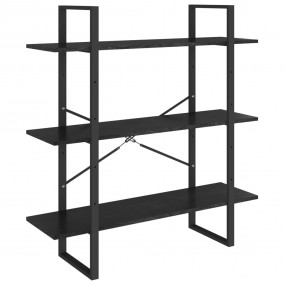 Book Cabinet Black Solid pine wood, metal Medium Book C...