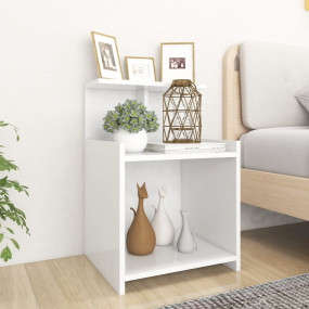 Bed Cabinet Set of 2 White Engineered wood 15.7x13.8x23...