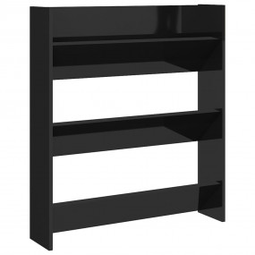 Wall Shoe Cabinet High gloss black Engineered wood Comp...