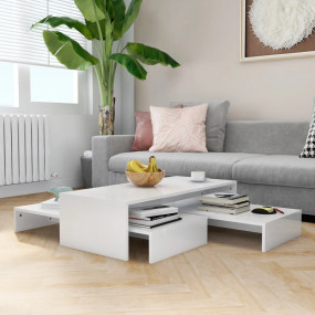 Nesting Coffee Table Set High gloss white Engineered wo...