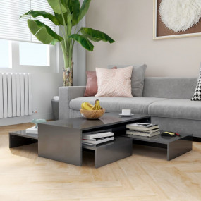 Nesting Coffee Table Set High gloss gray Engineered woo...