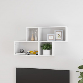 Wall Shelf High gloss white Engineered wood Standard Wa...