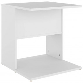 Side Table White Engineered Wood 17.7x17.7x18.9 in Side...