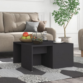 Coffee Table Set of 4 Grey Engineered Wood Small Coffee...