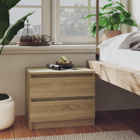 Bed Cabinet Set of 2 Sonoma oak Engineered wood Standar...