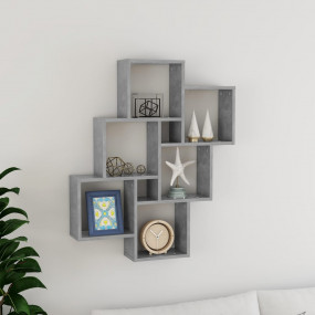 Wall Shelf Concrete Grey Engineered wood 30.7x5.9x36.6 ...