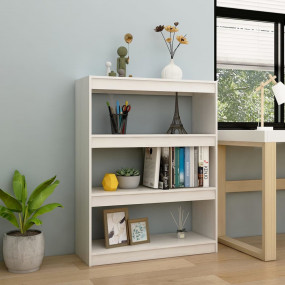 Book Cabinet White Solid Pinewood Medium Book Cabinet