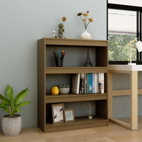 Book Cabinet Honey Brown Solid Pinewood 39.4x11.8x40.6 ...