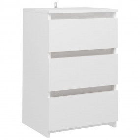 Bed Cabinet White Engineered wood Medium Bedside Cabine...