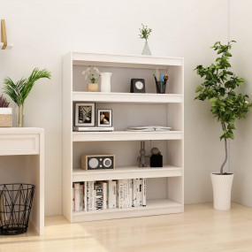 Book Cabinet White Solid pinewood 39.4x11.8x53.3 in Boo...