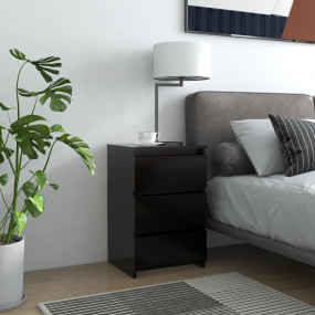 Bed Cabinet Black Engineered wood 15.7 x 13.8 x 24.6 in