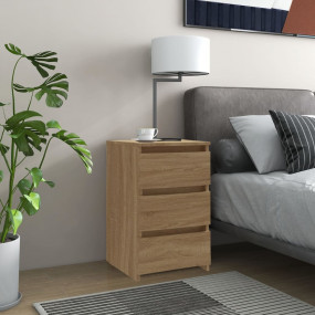 Bed Cabinet Set of 2 Sonoma oak Engineered wood Standar...