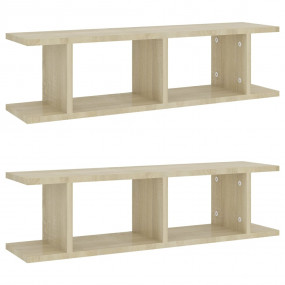 Wall Shelf Set of 2 Sonoma oak Engineered wood Medium