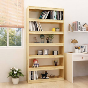 Book Cabinet Natural wood Solid Pinewood 39.4x11.8x78.7...