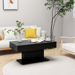 Coffee Table Black Engineered wood Medium Durable Coffe...