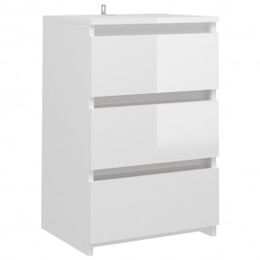 Bed Cabinet High gloss white Engineered wood Medium Bed...