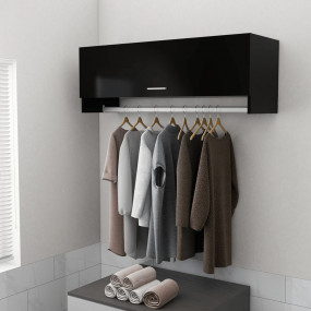 Wardrobe Black Engineered wood Compact Organizers Wardr...