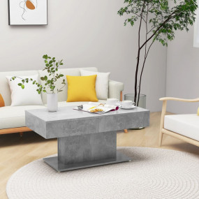 Coffee Table Concrete Grey Engineered Wood Medium Durab...