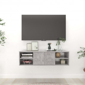 Wall Shelf Concrete grey Engineered wood Medium Wall Sh...