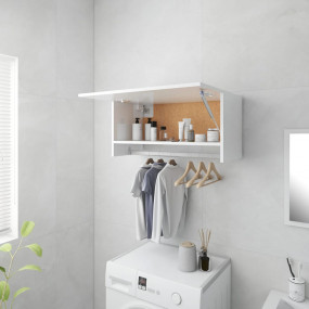 Wardrobe High gloss white Engineered wood Compact Wardr...
