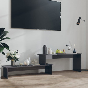 TV Cabinet High gloss grey Engineered wood Adjustable