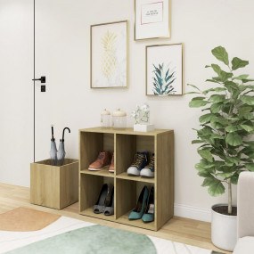 Hall Shoe Cabinet Sonoma Oak Engineered Wood Medium Sho...