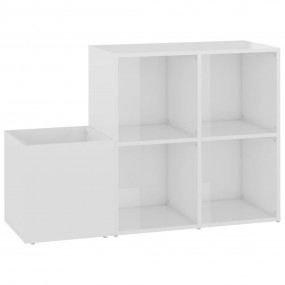 Hall Shoe Cabinet High gloss white Engineered wood