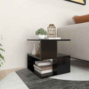 Side Table Black Engineered wood 15.7 in each side Side...